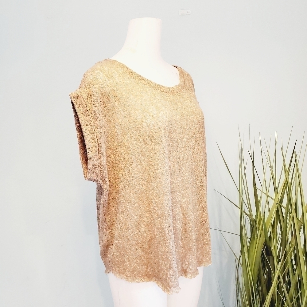 ZARA TRAFALUC COLLECTION GOLD METALLIC TOP - Picture 4 of 7